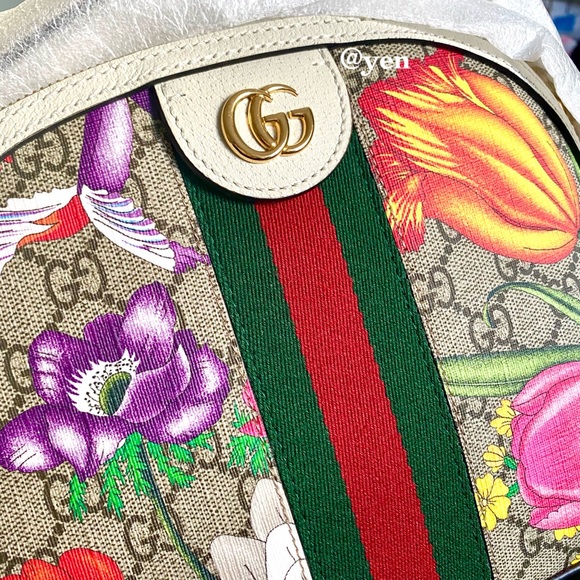 Gucci Ivory Ophidia supreme Floral crossbody bag / shoulder bag - Picture 8 of 15